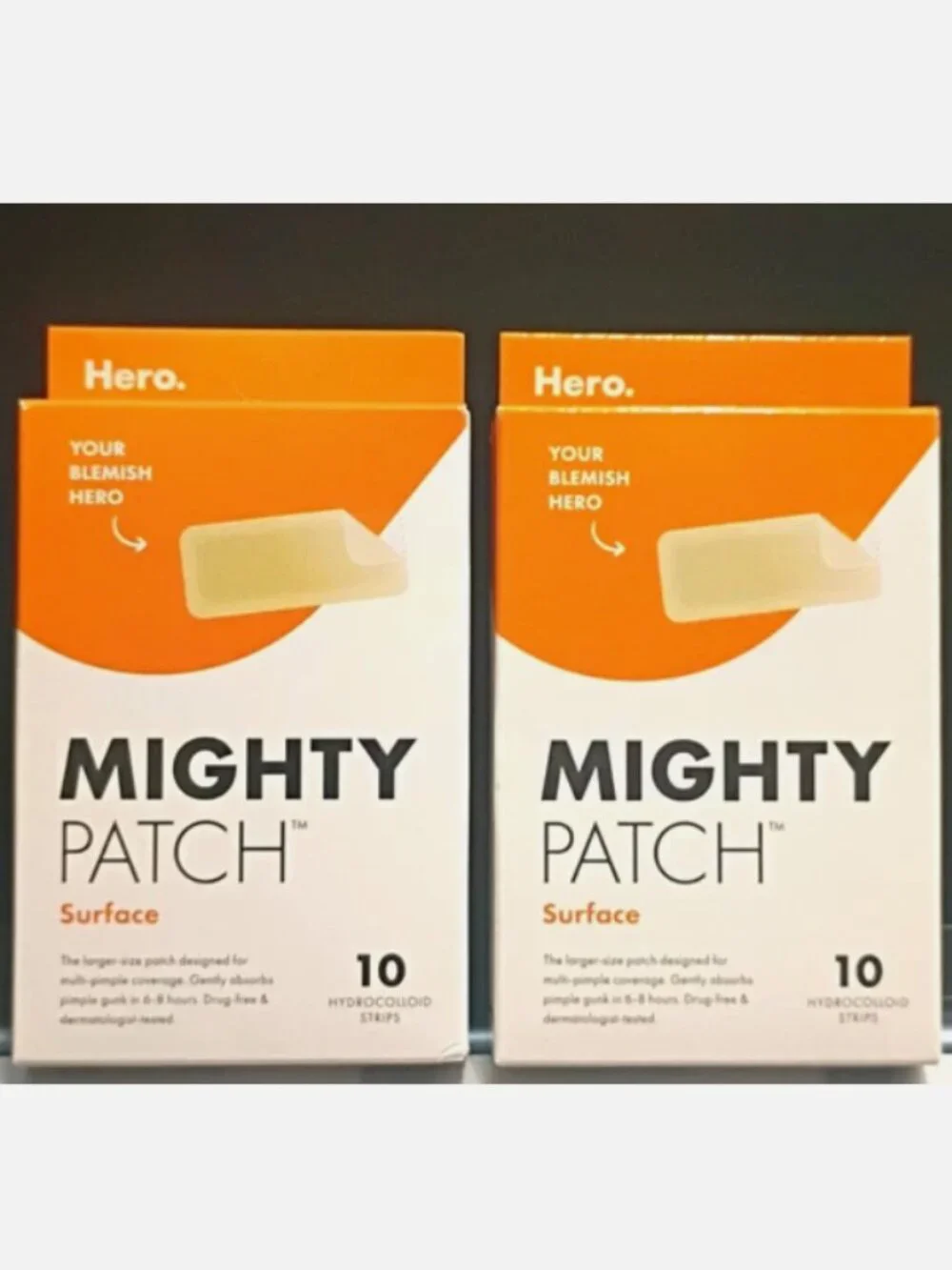 Hero Mighty Patch Surface Hydrocolloid Acne Blemish Face Patches 2x 10 ct
